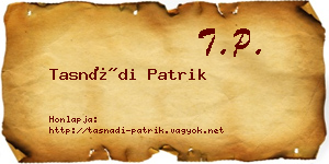 Tasnádi Patrik névjegykártya